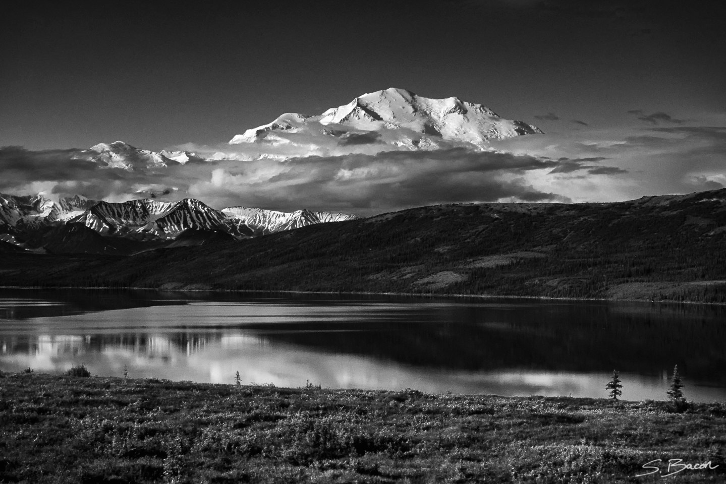Denali from Wonder Lake B&W