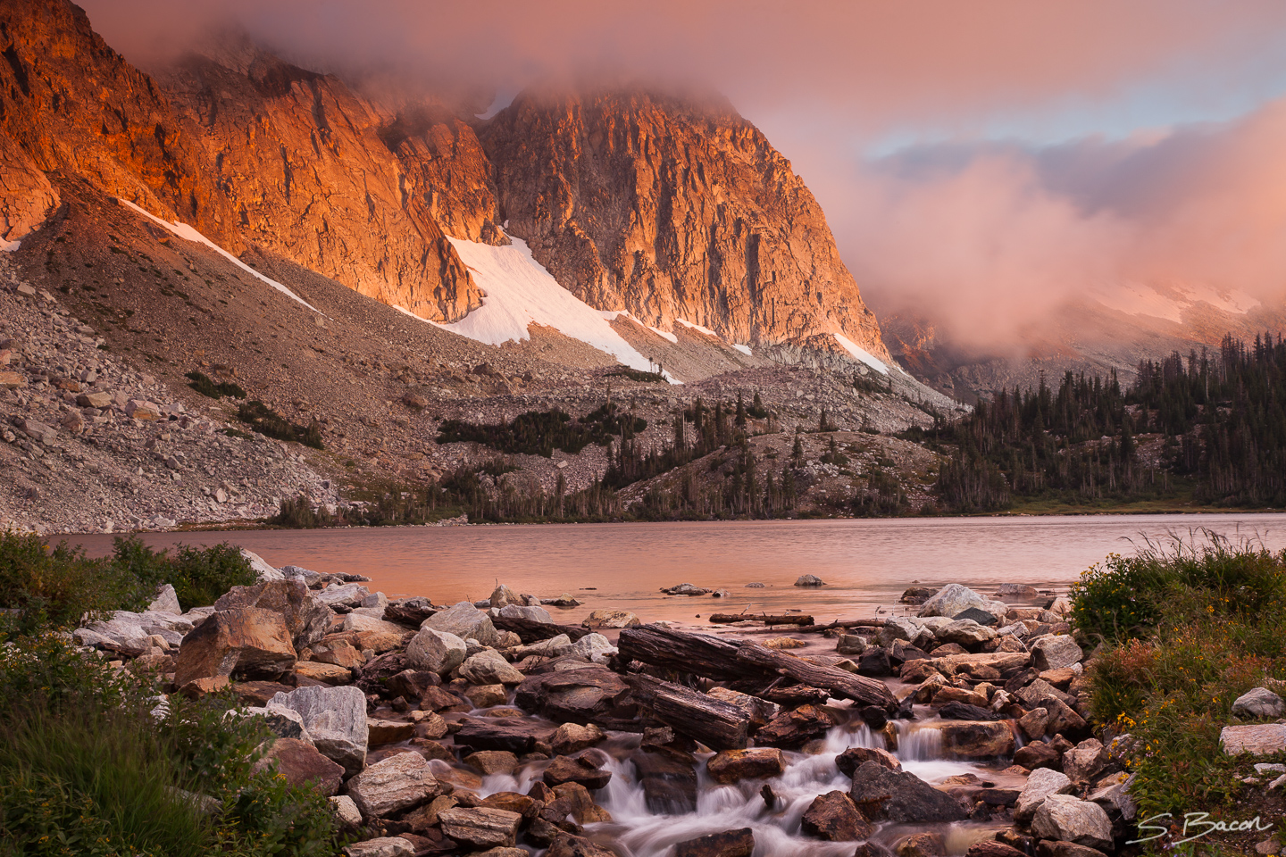 Pink Sunrise at Lake Marie